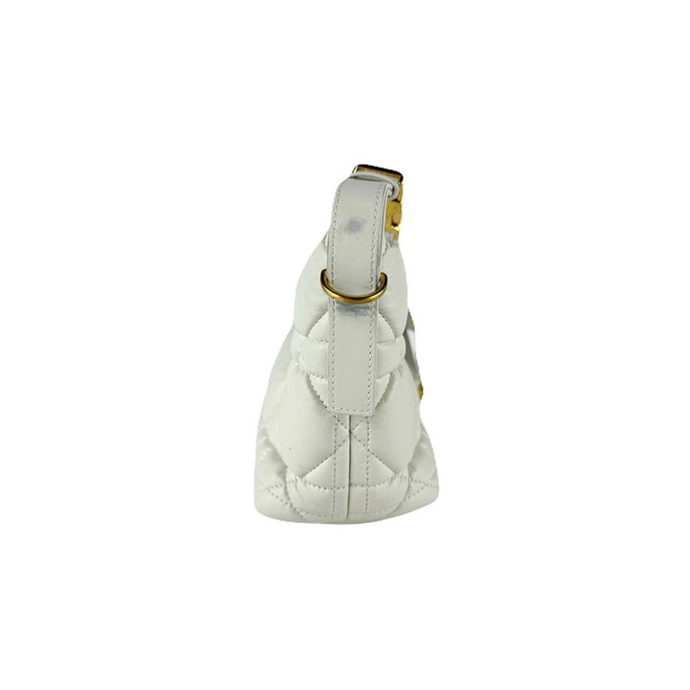 Dior Gold Christian  Off Bag Leather Shoulder White Gold White
